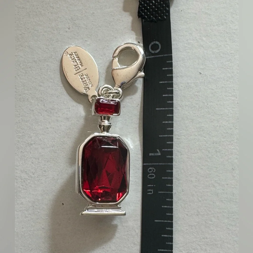 WHITE HOUSE BLACK MARKET Bag Charm Zipper Pull Keychain Ruby Crystal